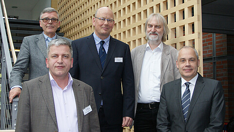 Diskutierten über das sensible Thema Enddarmerkrankungen (v.l.n.r.): Dr. Thomas Erhart (St. Marienhospital, Vechta), Dr. Roland Scherer (Klinikum Waldfriede, Berlin), Priv.-Doz. Dr. Dietrich Doll (St. Marienhospital, Vechta), Prof. Dr. phil. habil. Haral